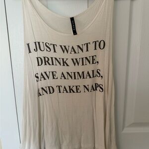 Triumph Ivory Tank with Black Text Graphic